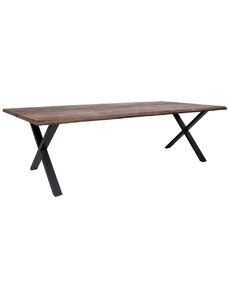Nordic Living Tmavě hnědý dubový jídelní stůl Tolon 300 x 100 cm