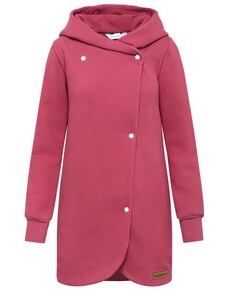 Dámský jarní/podzimní kabát tmavě růžový - XL/XXL