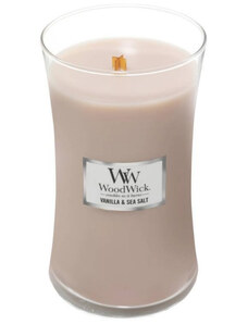 Velká vonná svíčka WoodWick, Vanilla & Sea Salt