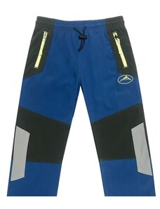 Dětské outdoorové kalhoty Kugo - modrá barva (žlutý zip)