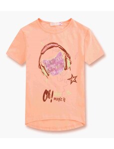Dívčí tričko KUGO - krátký rukáv - meruňková barva