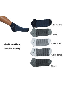 Pánské bavlněné kotníčkové ponožky s proužkem Pesail