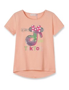 Dívčí tričko KUGO - krátký rukáv - barva lososová