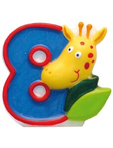 Amscan Žirafa dortová svíčka s číslem 8