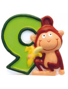Amscan Opice dortová svíčka s číslem 9