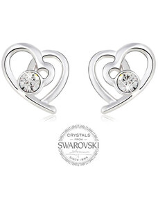 Šperky LAFIRA Style Lafira náušnice srdce s krystalem 3106