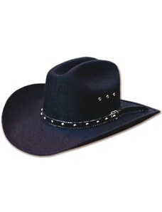 Stars and Stripes Westernový černý klobouk s ozdobnou stuhou - GARY