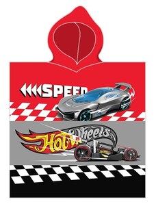 Carbotex Chlapecké pončo - osuška s kapucí Hot Wheels - 100% bavlna - 50 x 115 cm