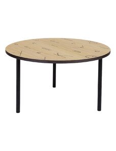 Dubový kulatý konferenční stolek Woodman Arty I. s kovovou podnoží 70 cm