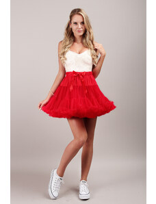 ADELO Tutu sukně dámská tylová extra - červená