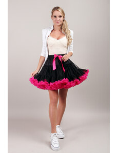 ADELO Tutu sukně dámská tylová extra - černo růžová