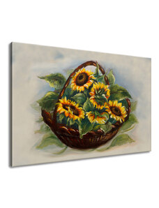 Gario Ručně malovaný obraz Košík slunečnic Rozměry: 120 x 80 cm