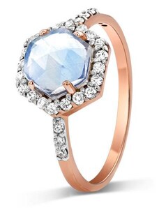 Royal Exklusive Royal Fashion prsten 14k zlato Vermeil GU-DR10305R-ROSEGOLD-MOONSTONE-ZIRCON