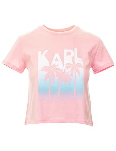 Karl Lagerfeld dámské tričko Crop Top růžové