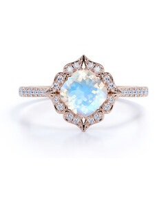 Royal Exklusive Emporial prsten 14k zlato Vermeil GU-DR18580R-ROSEGOLD-MOONSTONE-ZIRCON