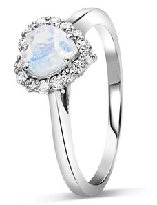 Royal Exklusive Emporial stříbrný prsten GU-DR12959R-SILVER-MOONSTONE-ZIRCON