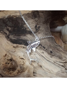 Estemia Stříbrný náhrdelník s přívěskem žraloka - Ag 925