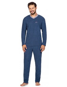 592 pánské pyžamo - frote - modrá (Regina)
