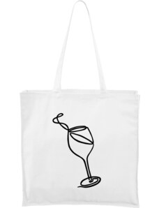 Roni Syvin + Adler/Malfini Ručně malovaná větší plátěná taška - Jednotahové - Sklenička vína