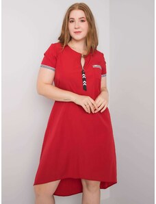 BASIC Červené pohodlné šaty -red Červená