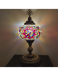 Krásy Orientu Orientální skleněná mozaiková stolní lampa Almas - ø skla 24 cm