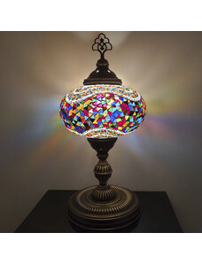 Krásy Orientu Orientální skleněná mozaiková stolní lampa Esma - ø skla 24 cm