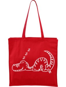 Roni Syvin + Adler/Malfini Ručně malovaná větší plátěná taška - Dinosaur - Spící