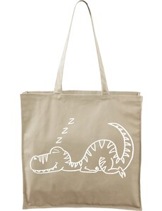 Roni Syvin + Adler/Malfini Ručně malovaná větší plátěná taška - Dinosaur - Spící