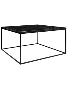 Černý mramorový konferenční stolek TEMAHOME Gleam 75x75 cm s černou podnoží