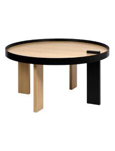 Černý dubový konferenční stolek TEMAHOME Bruno 80 cm