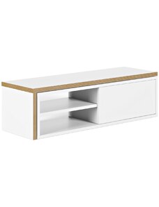 Matně bílý dubový TV stolek TEMAHOME Move 203 x 35 cm