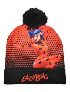 E plus M Dětská / dívčí zimní čepice s bambulí Kouzelná beruška - Miraculous Ladybug