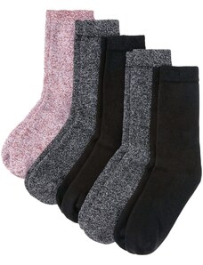 bonprix Termo froté ponožky s organickou bavlnou (5 párů v balení) Černá