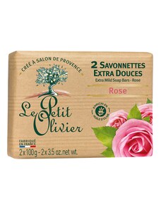 Le Petit Olivier Extra jemné mýdlo - Růže, 2x100g