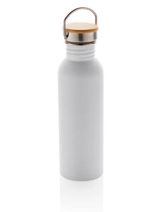 Nerezová láhev s bambusovým víčkem, 710ml, XD Design, bílá