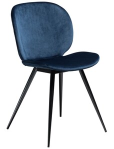 ​​​​​Dan-Form Modrá sametová jídelní židle DAN-FORM Cloud