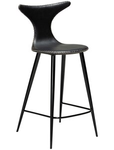 ​​​​​Dan-Form Černá koženková barová židle DAN-FORM Dolphin 65 cm
