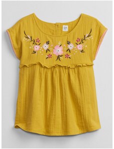 GAP Žlutá holčičí košile embed woven top