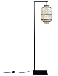 Černobílá vzorovaná stojací lampa DUTCHBONE MING 157 cm