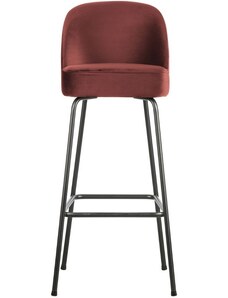 Hoorns Kaštanově hnědá sametová barová židle Tergi 79 cm