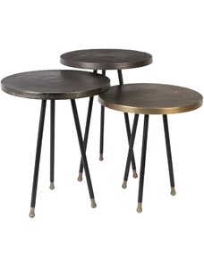 Set tří kovových konferenčních stolků DUTCHBONE Alim 35,5 cm