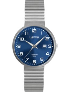 LAVVU Titanové pružné hodinky s vodotěsností 100M LAVVU LUNDEN Blue LWM0221