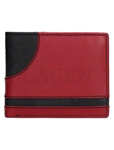 Pánská kožená peněženka LAGEN LG1812 červeno/černá