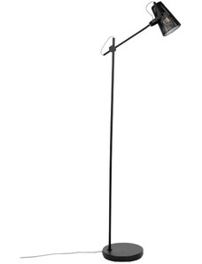 White Label Černá kovová stojací lampa WLL Fokus 136 cm