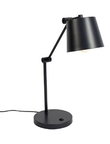 White Label Černá kovová stolní lampa WLL HAJO