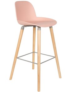 Růžová plastová barová židle ZUIVER ALBERT KUIP 75 cm