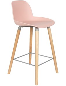 Růžová plastová barová židle ZUIVER ALBERT KUIP 65cm