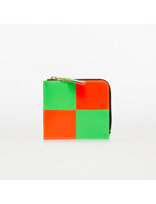 Comme des Garçons Wallets Pánská peněženka Comme des Garçons Fluo Squares Wallet Orange/ Green