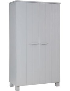 Hoorns Světle šedá dřevěná skříň Koben 202 x 111 cm