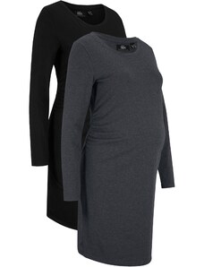 bonprix Těhotenské šaty (2 ks v balení) Šedá